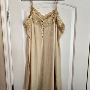 Elegant Gold Lace Slip Dress